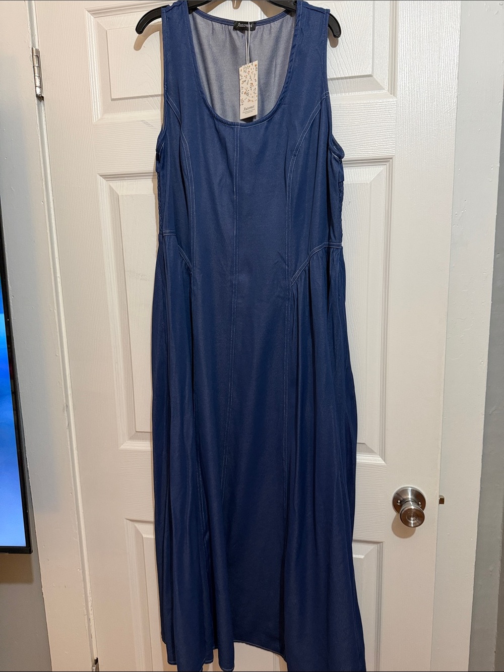 Sleeveless Navy Blue Maxi Dress - Unknown Brand